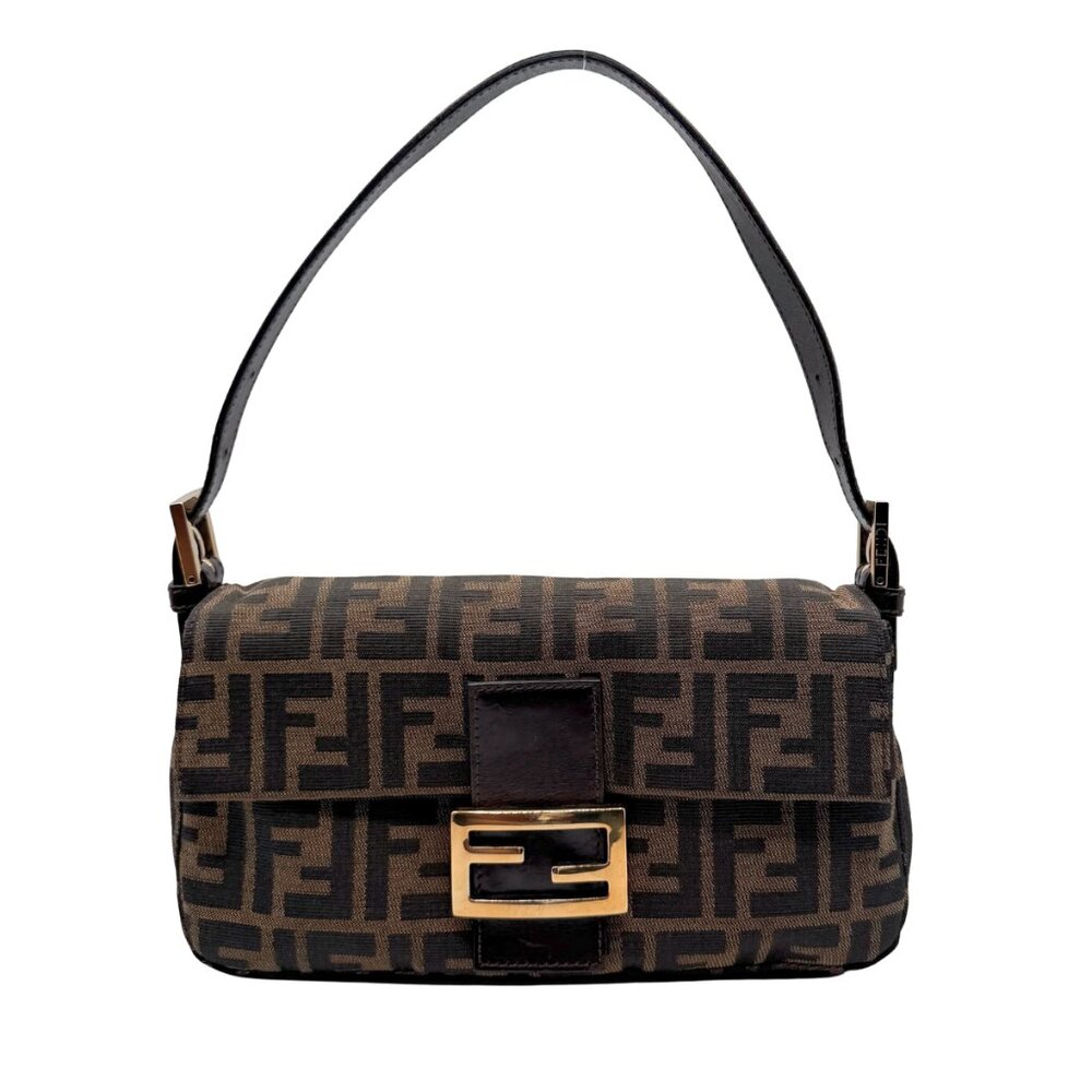 Vintage FENDI Zucca Baguette with Rare Gold Hardware